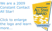 We are a 2009 
Constant Contact All Star!  Click for more...