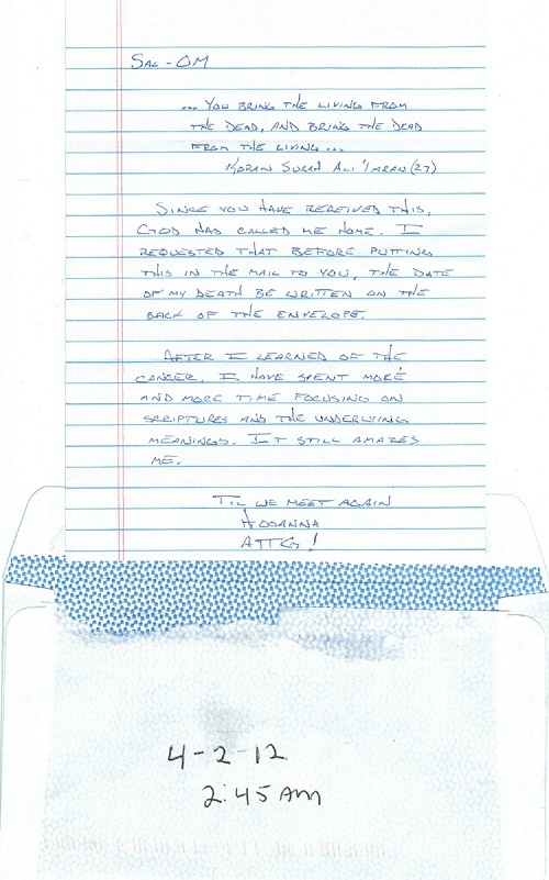 Hosanna's Final Letter, 04-02-2012